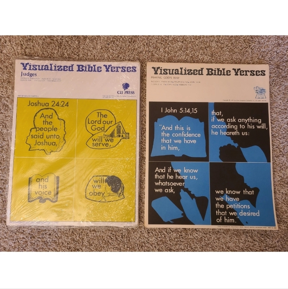 LOT OF 2 Visualized Bible Verses KJV Child Evangelism Fellowship